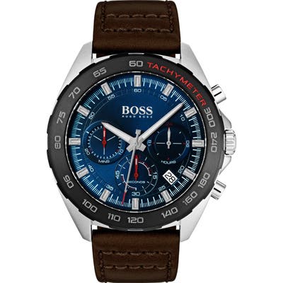 Boss Intensity Chronograph Leather Strap Watch, 4m