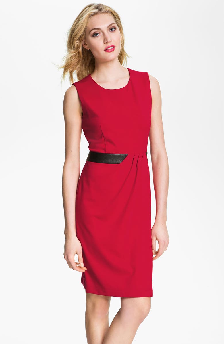Calvin Klein Inset Waist Ponte Sheath Dress | Nordstrom