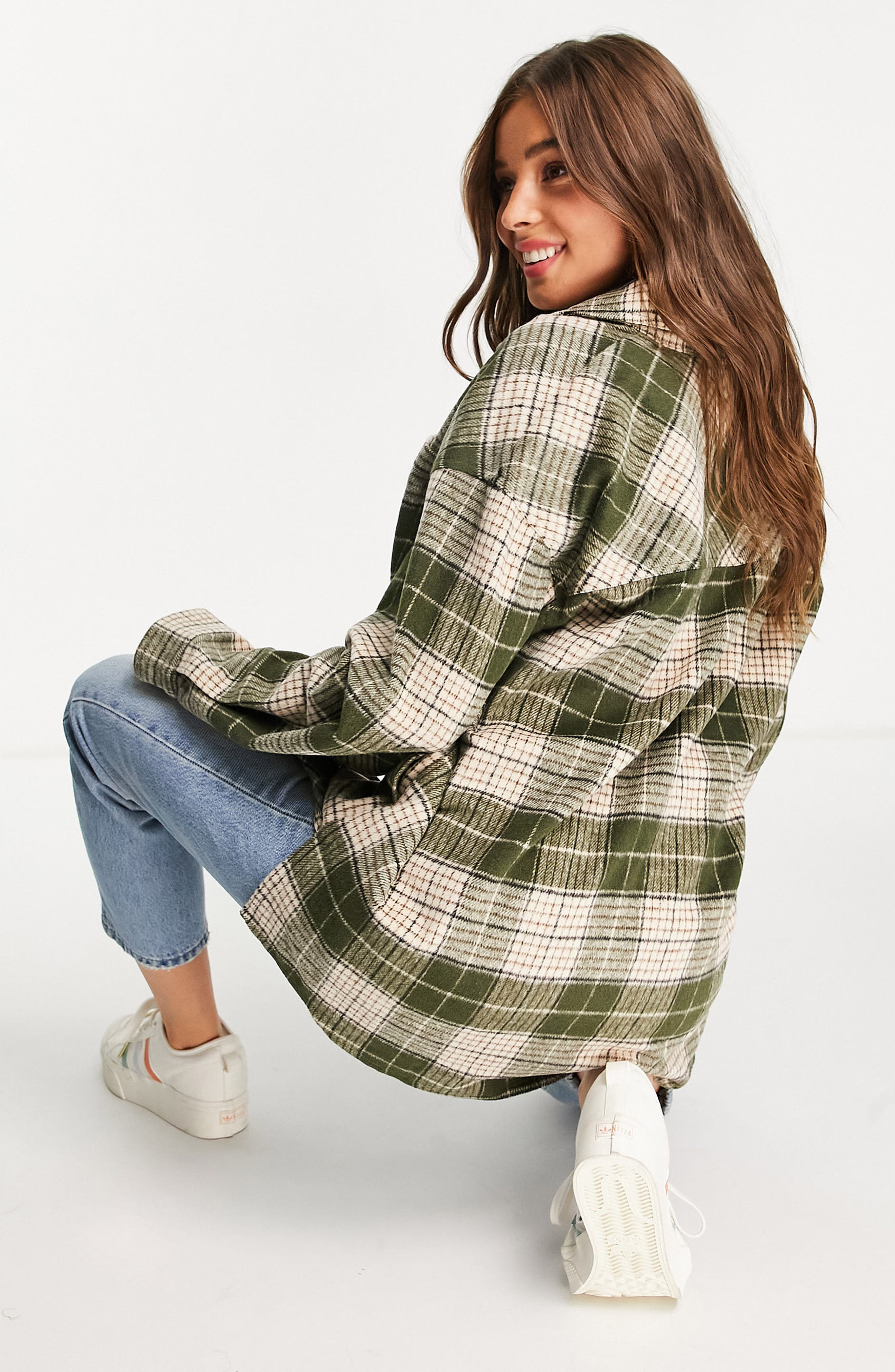 topshop khaki shacket