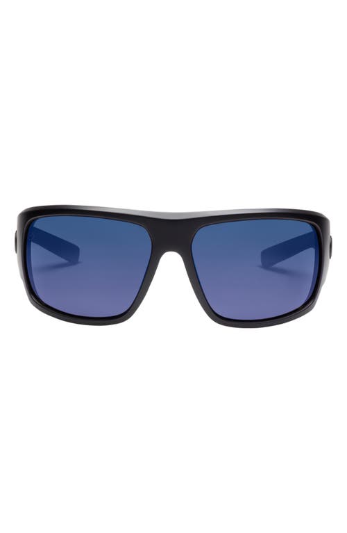 Mahi 49mm Polarized Pro Wrap Sunglasses in Matte Black/Blue Polar Pro