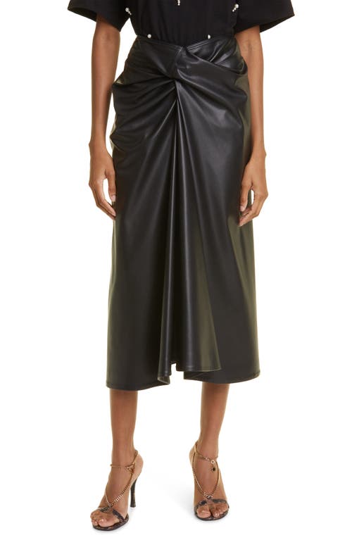 Stella McCartney Altermat Draped Faux Leather Skirt in 1000 - Black at Nordstrom, Size 8 Us