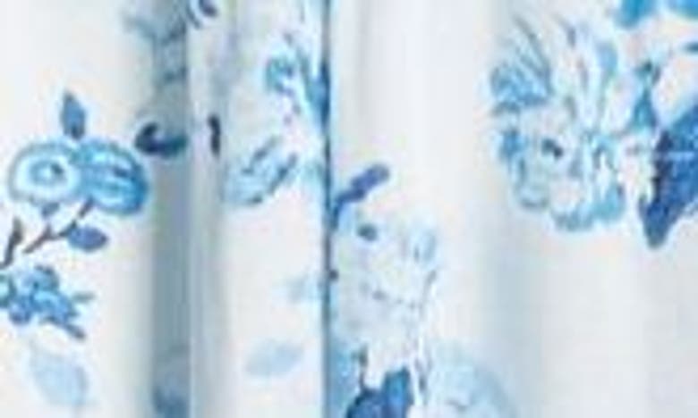 Shop Erdem Floral Print Tiered Dress In Antique Print Blue