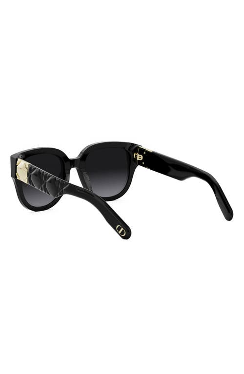 Shop Dior Lady 95.22 R3i 64mm Oversize Round Sunglasses In Shiny Black/gradient Smoke