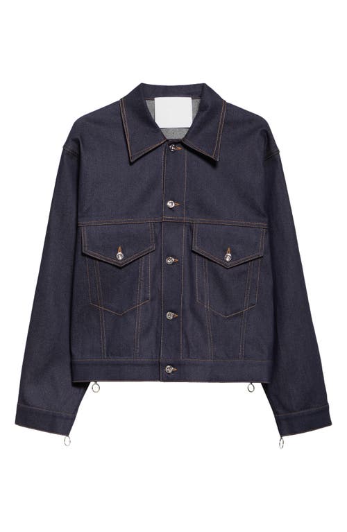 Shop Setchu Paper Denim Trucker Jacket In Indigo