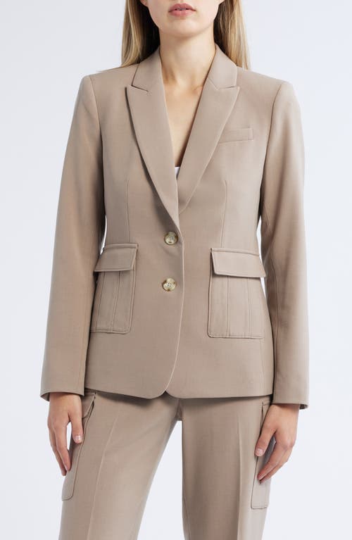 Tahari ASL Cargo Pocket Blazer in Latte 