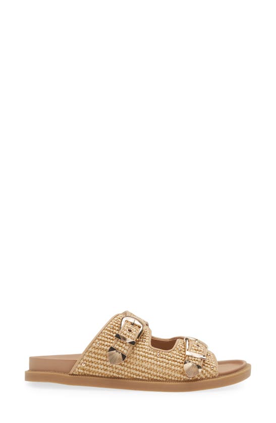 Steve Madden Connely Buckle Slide Sandal In Raffia