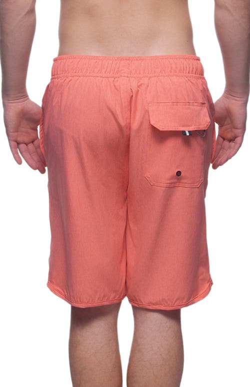 Rokka&rolla Quick-dry Stretch Swim Trunks With Adjustable Waistband In Peach