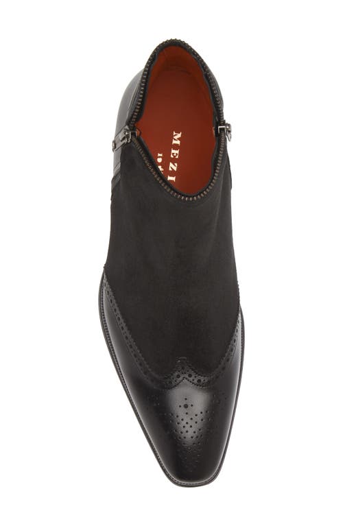 Mezlan Camilleri Wingtip Ankle Boot In Black