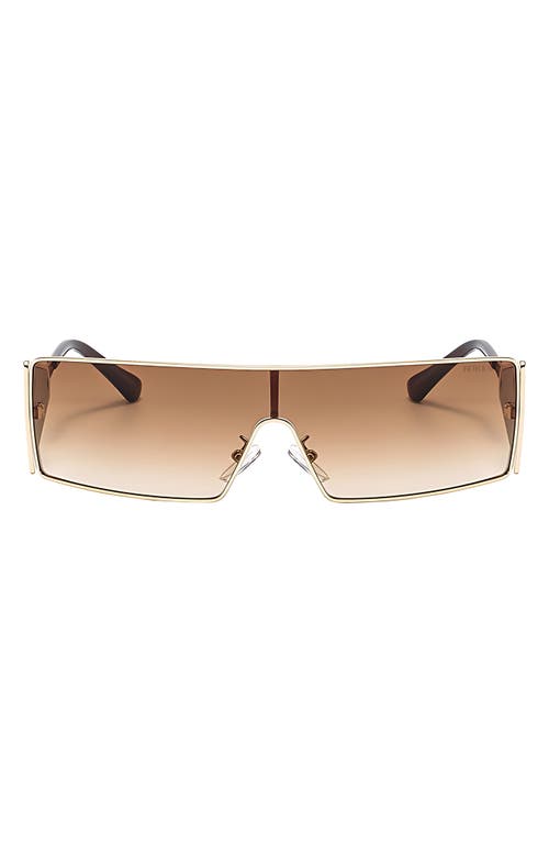 Fifth & Ninth Paloma 65mm Oversize Shield Sunglasses in Gold /Brown 