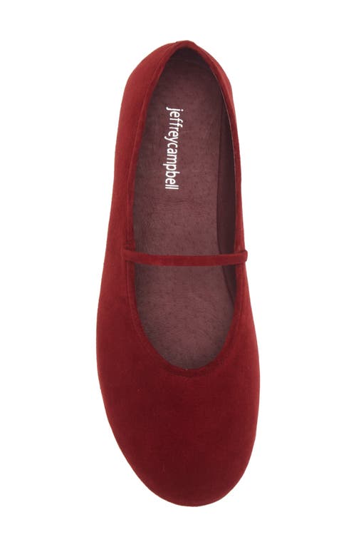 Jeffrey Campbell Dancerina Mary Jane Ballet Flat In Wine Suede