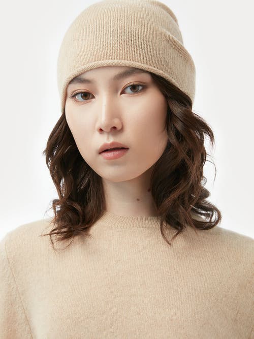 Gobi Cashmere Cashmere Hat And Sweater Set In Beige