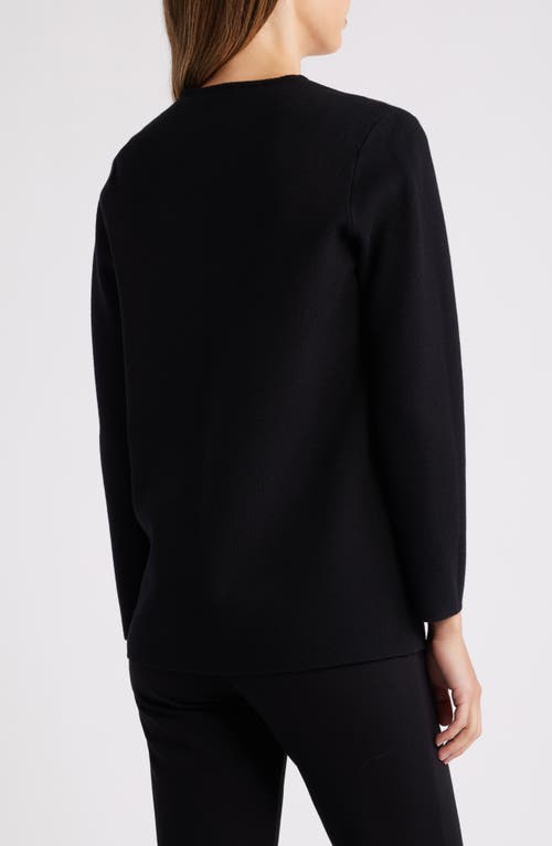 Shop Anne Klein V-neck Patch Pocket Cardigan In Anne Black