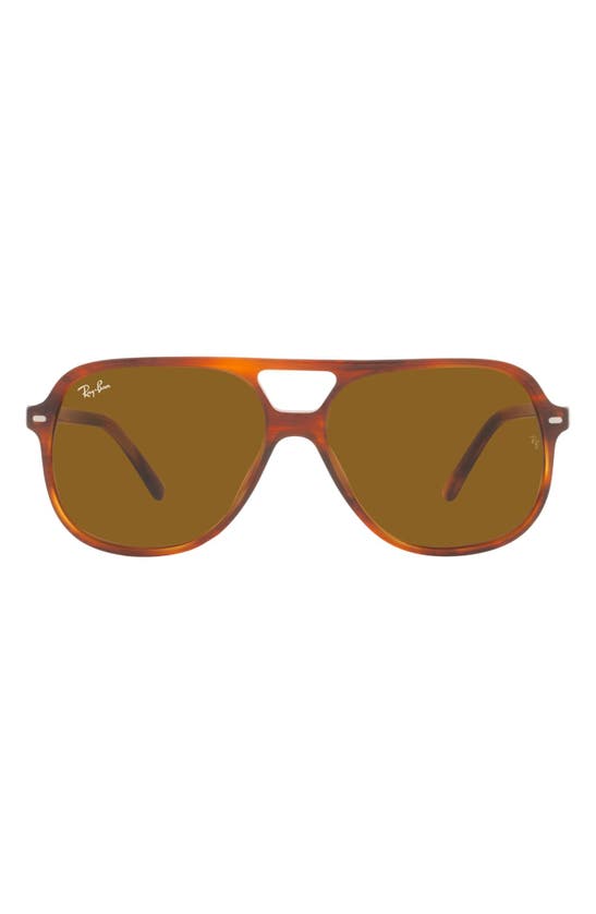 Ray Ban 60mm Square Sunglasses In Striped Havana/ Brown | ModeSens