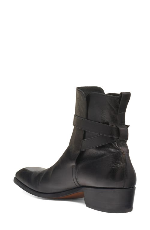 Tom Ford Kenneth Grained Leather Buckle Boots In Black