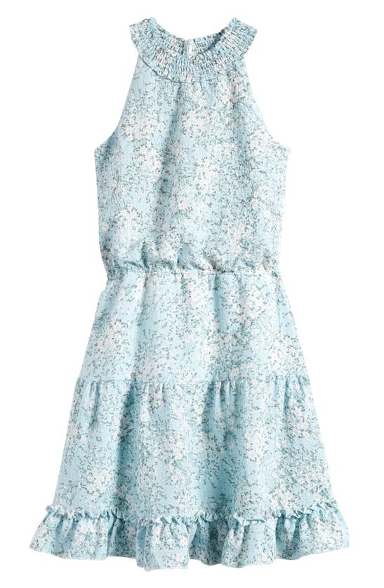 Ava & Yelly Kids' Crinkle Chiffon Tiered Dress In Mint