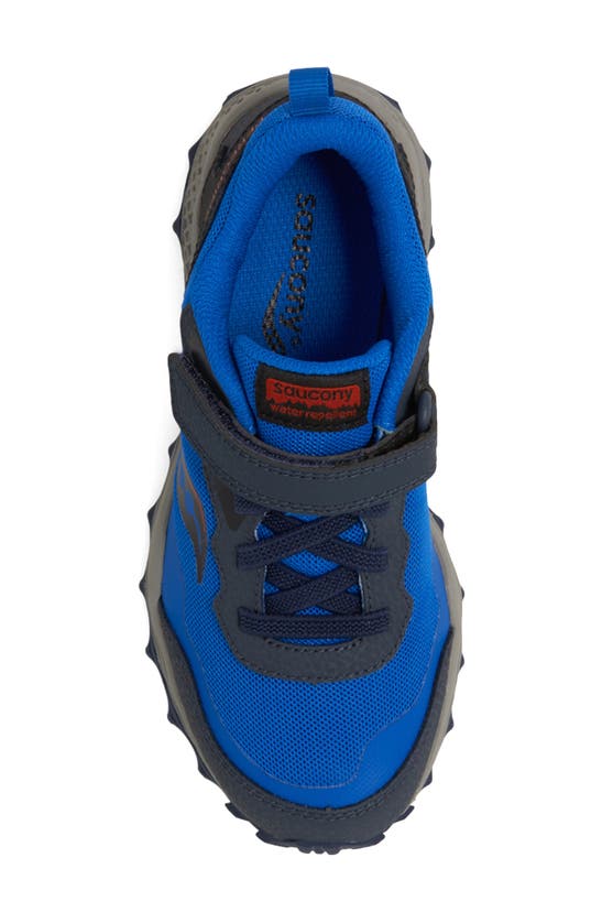 Shop Saucony Kids' Peregine Kdz A/c Water Repellent Hiking Sneaker In Blue/ Black