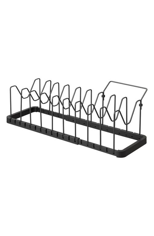 Yamazaki Adjustable Pot Lid Wire Organizer In Black
