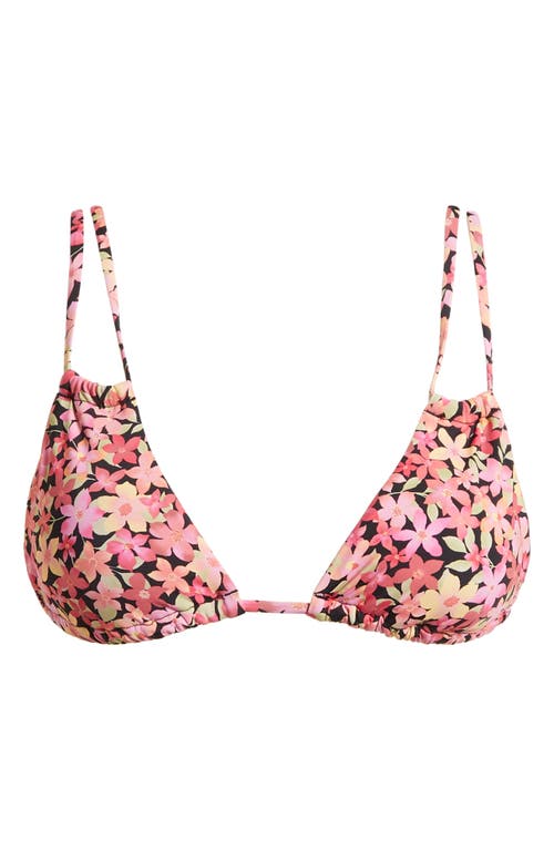 Shop Billabong Love Army Floral Bikini Top In Pink Multi