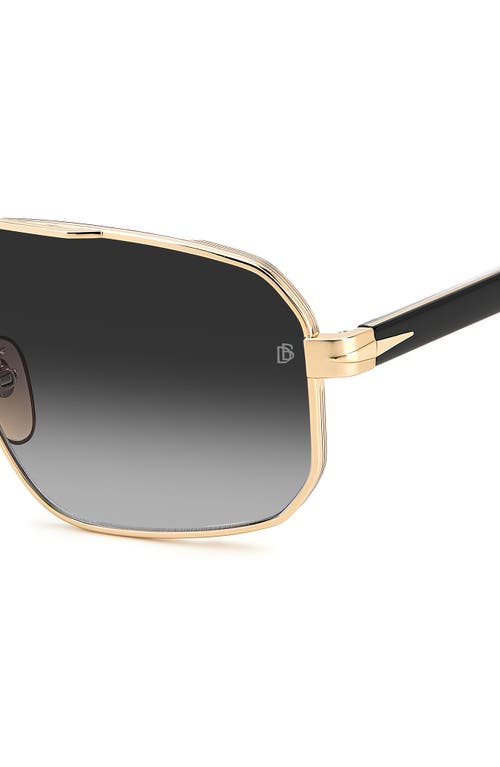 Shop David Beckham Eyewear 61mm Rectangular Sunglasses In Gold Black