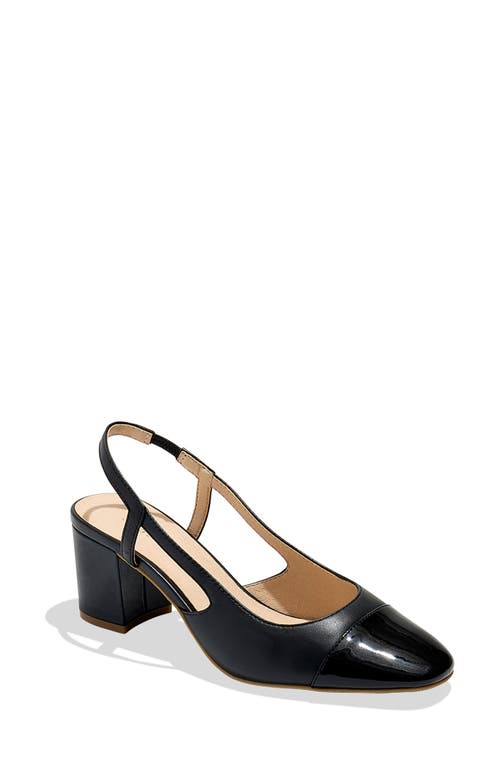 Shop Jack Rogers Summer Cap Toe Slingback Sandal In Black/black Patent