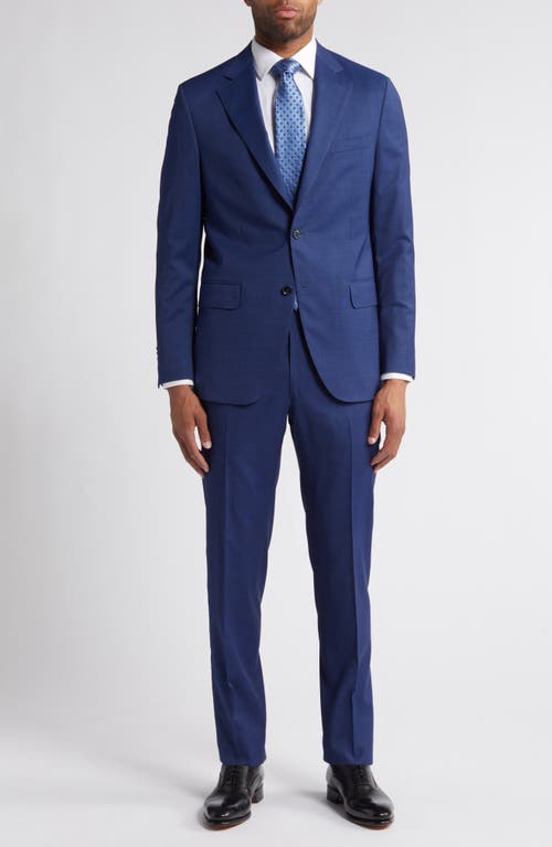 Peter Millar Tailored Fit Stretch Wool Suit Blue at Nordstrom