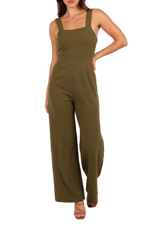 Petal & Pup Hyatt Square Neck Sleeveless Jumpsuit in Olive 