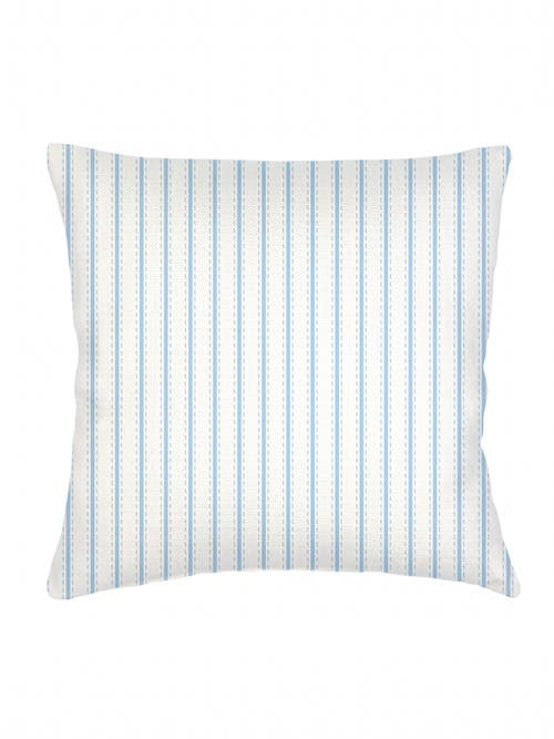 Anaya French Stripe Linen Pillow Down Insert In Blue