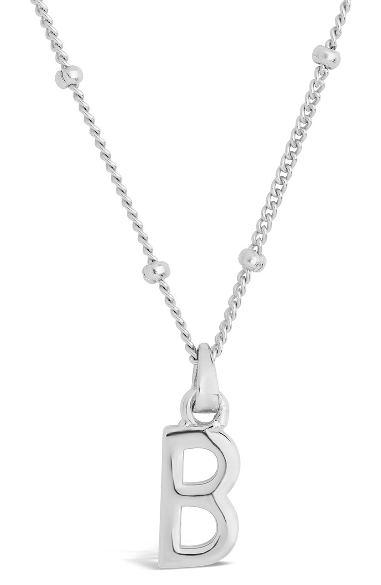 sterling forever silver initial bar necklace