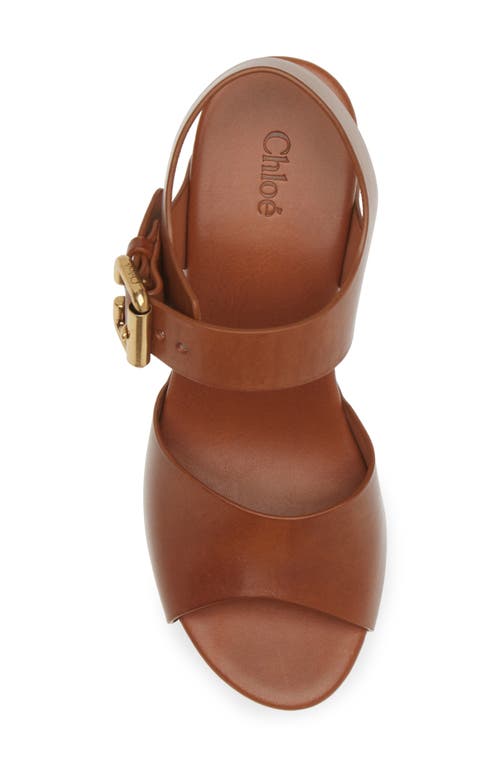 Chloé Jeannette Leather Clog Platform Sandals In Ginger Brown