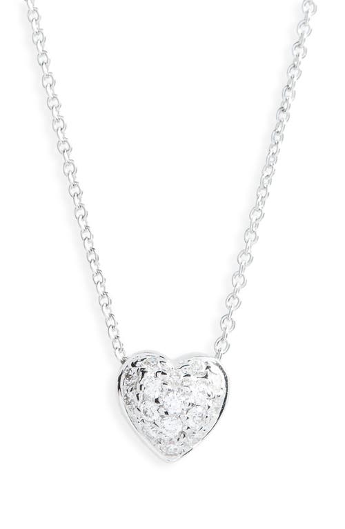 Roberto Coin Pavé Heart Pendant Necklace in White at Nordstrom