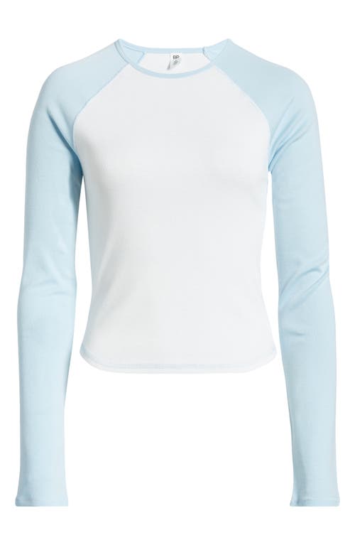 Shop Bp. Varsity Long Sleeve Raglan T-shirt In White- Blue