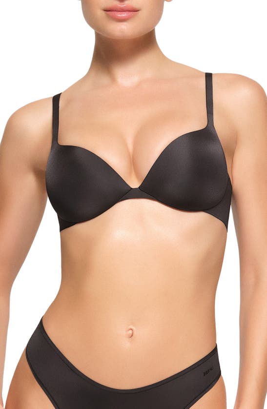 Shop Skims Ultimate Collection Teardrop Underwire Push-up Bra In Onyx