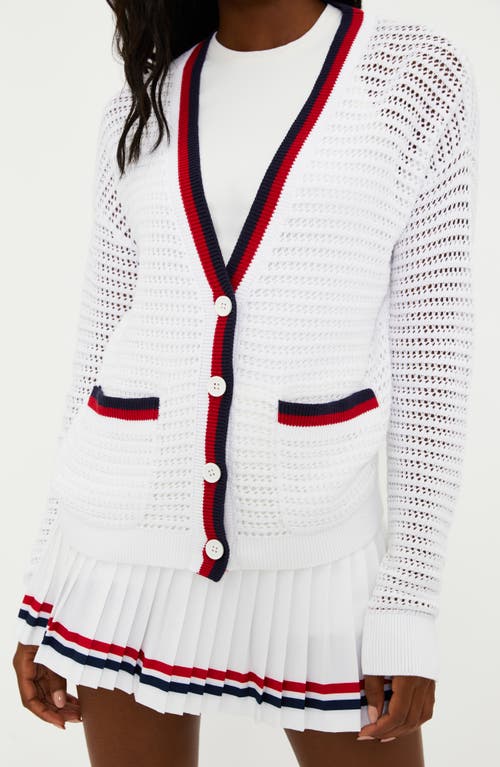 Shop Beach Riot Gene Open Stitch Cotton Cardigan In Americana