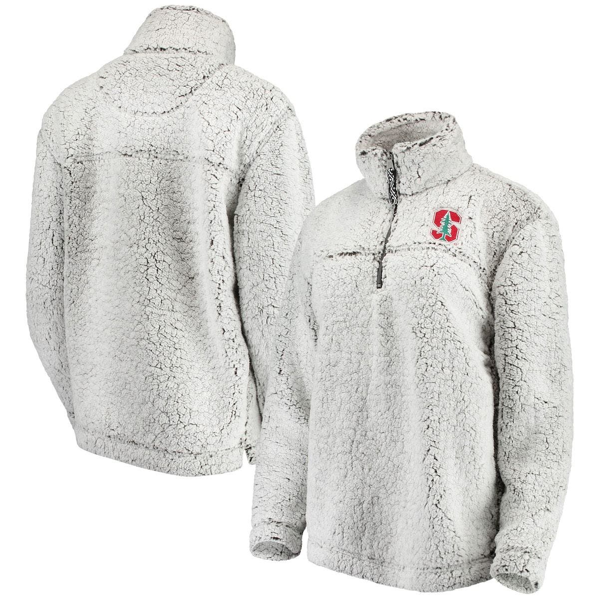 women's gray half zip pullover