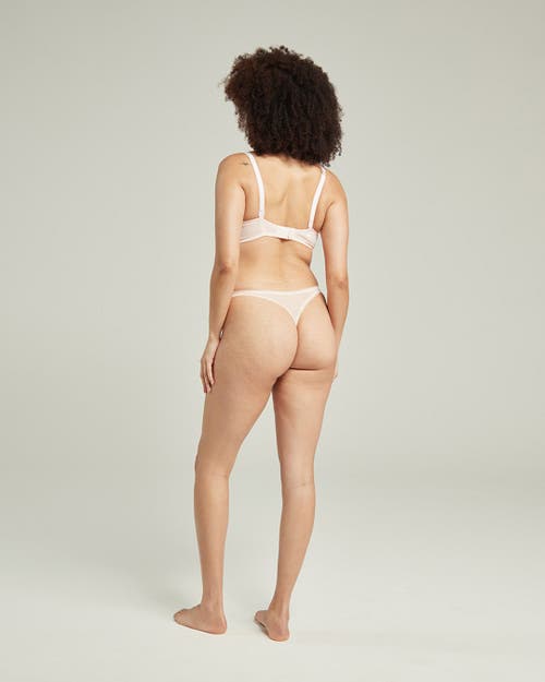 Nudea The Sheer Deco Barely There Thong In Blush Pink