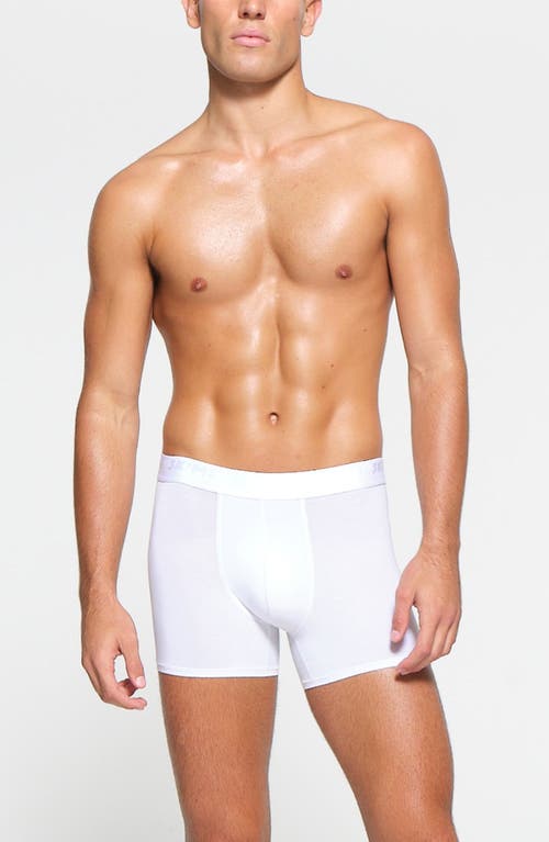 Shop Skims 3-pack 3-inch Stretch Modal Boxer Briefs In Chalk