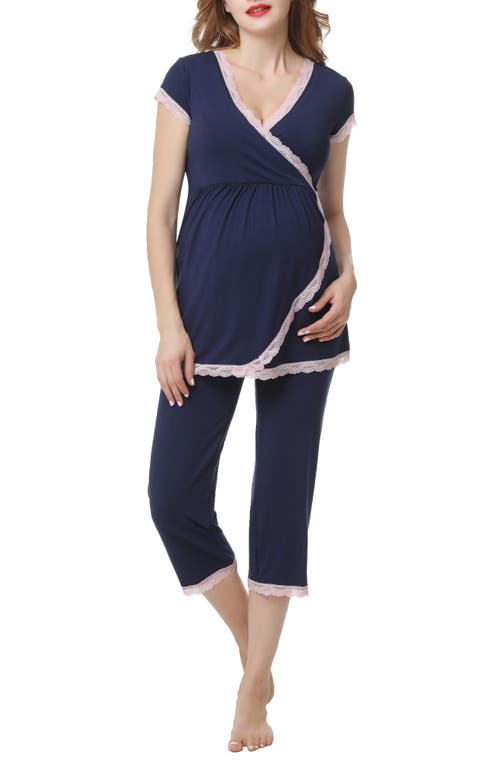 Cindy Nursing/Maternity Pajamas in Navy