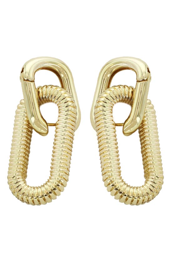 Shop Panacea Textured Chain Link Drop Earrings In Gold
