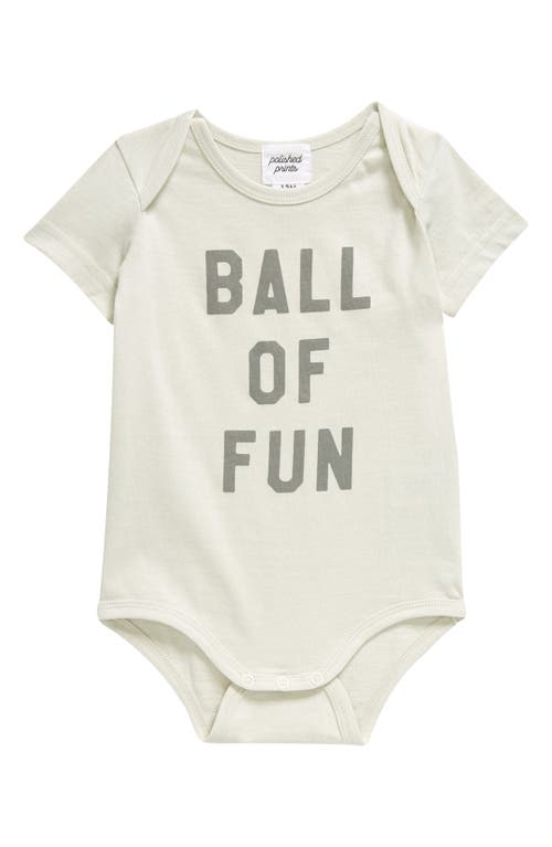 POLISHED PRINTS Ball of Fun Organic Cotton Bodysuit in Celadon Tint at Nordstrom, Size 18M