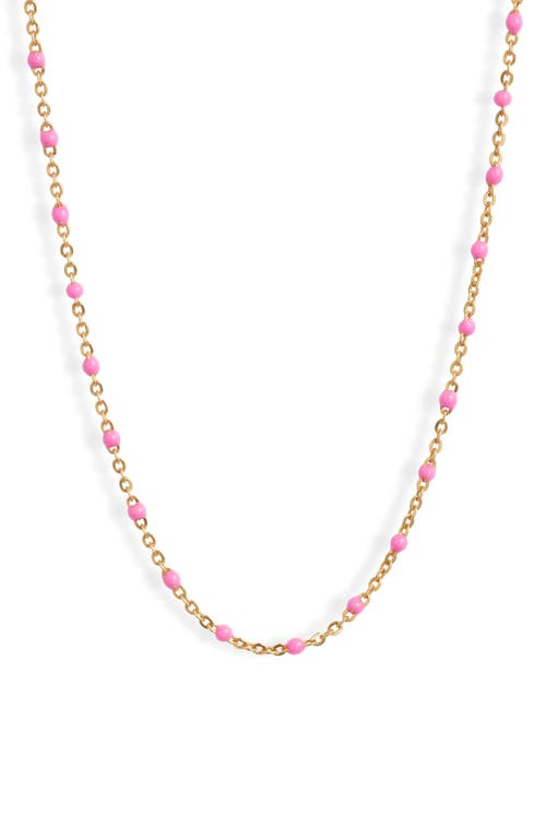 Set & Stones Kaz Bead Station Necklace In Gold/ Pink