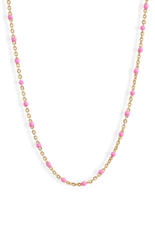 Shop Set & Stones Kaz Bead Station Necklace In Gold/pink