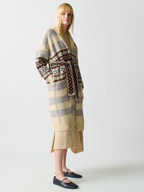 LINGUA FRANCA LINGUA FRANCA BIANCA PLAID FAIR ISLE ROBE 