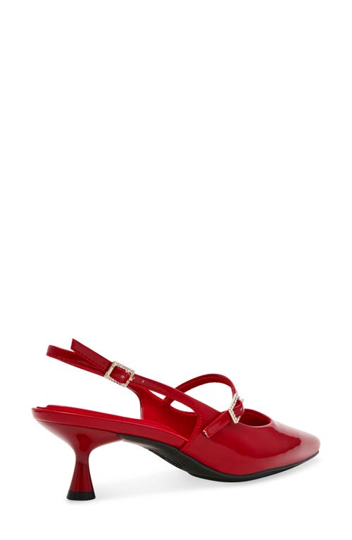 Shop Anne Klein Tyra Slingback Mary Jane Kitten Heel Pump In Deep Red Patent