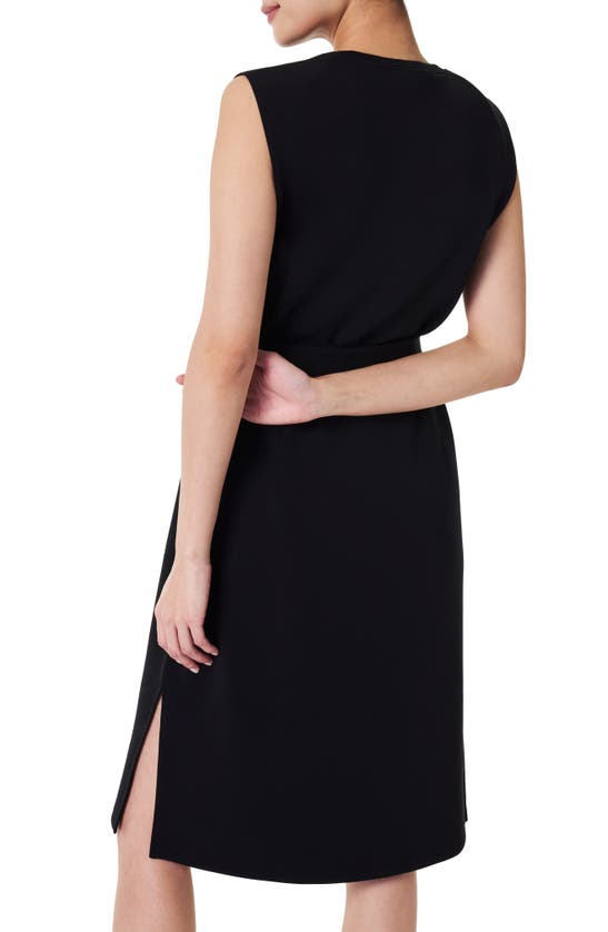 Shop Spanx Aire Sleeveless Scuba Knit Dress In Very Black