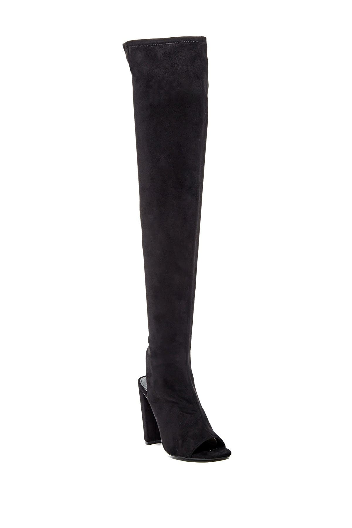 steve madden peep toe thigh high boots