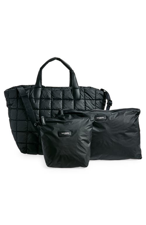 Shop Veecollective Porter Water Repellent Quilted Weekend Bag In Matt Black