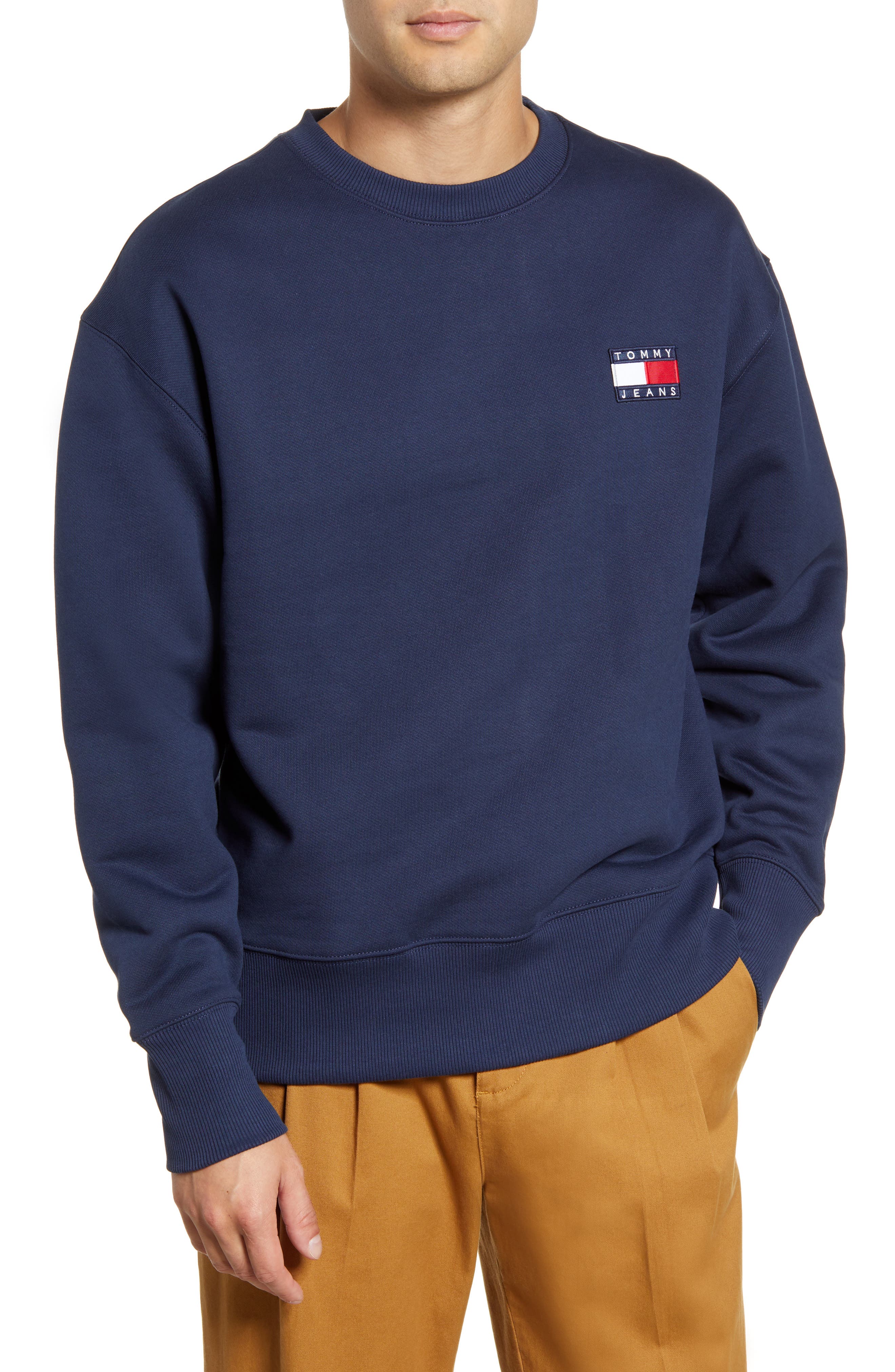 tommy badge crew sweatshirt