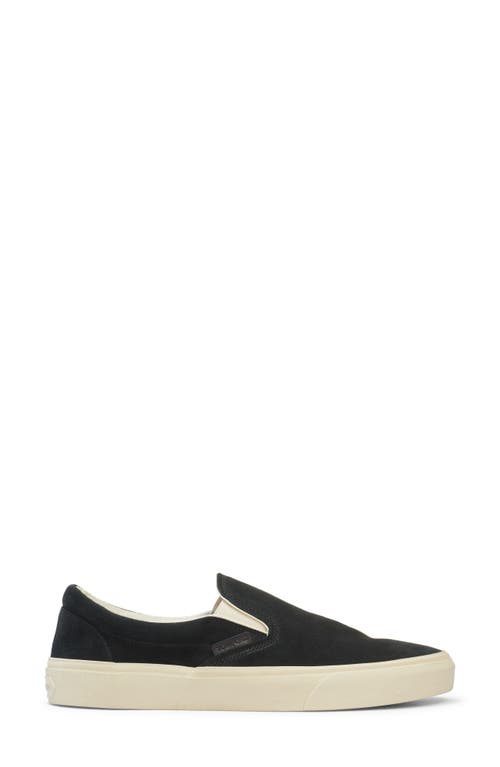 Tom Ford Blue Suede Slip On In 3nw02 Black/ Cream