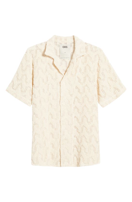 Shop Oas Atlas Crochet Camp Shirt In Off White