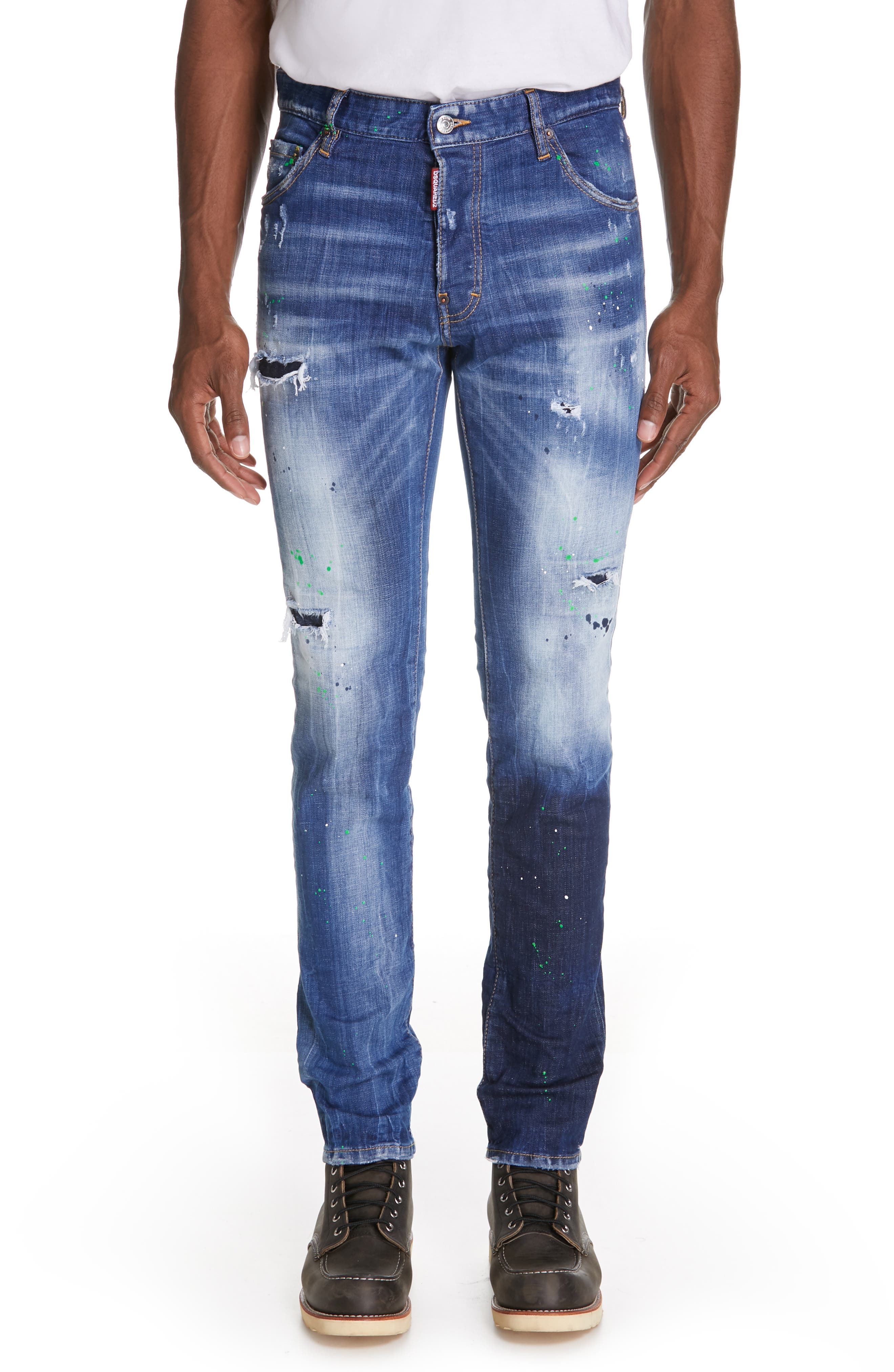 dsquared2 paint splatter skinny jeans